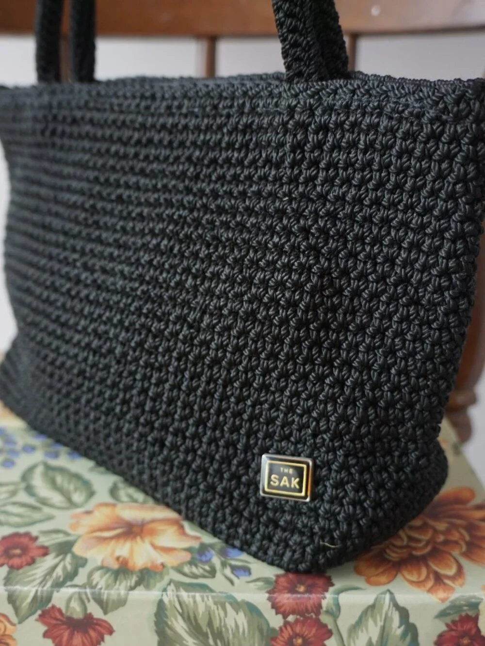 The Sak Black Mini Shoulder Bag – Crochet